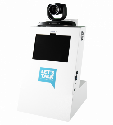 A1 Tabletop Telehealth Kiosk with Locking Drawer and PTZ