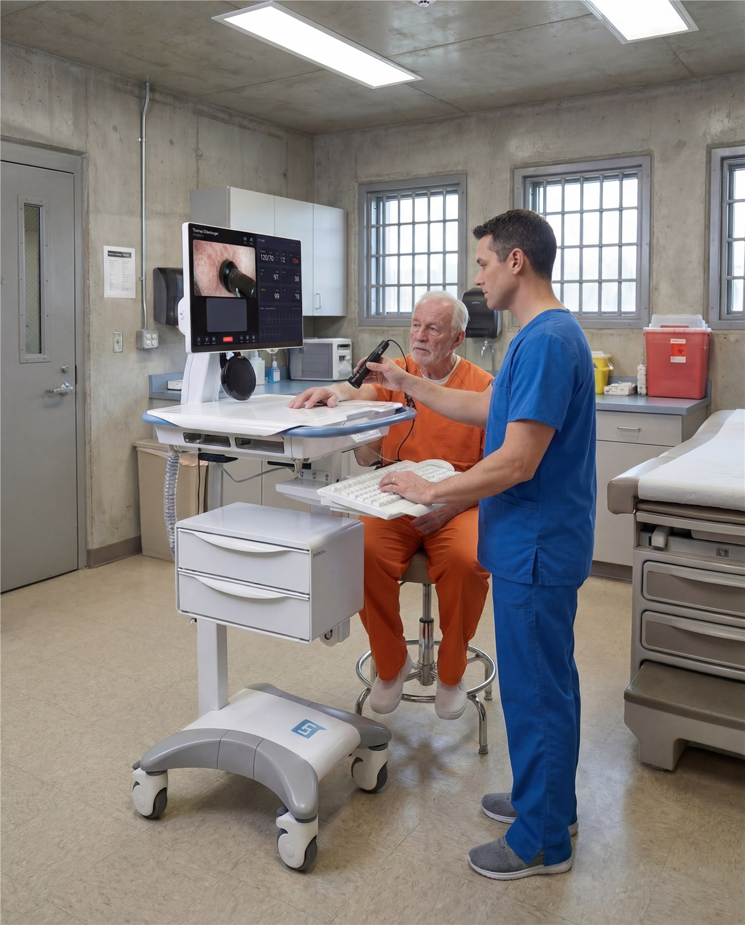 Medcart de telehealth en un entorno de atencion correccional