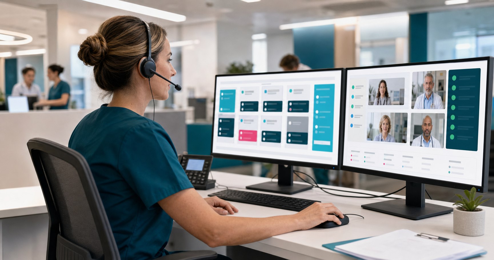 Software de clinica virtual y despacho de LTI apoyando una visita virtual bajo demanda