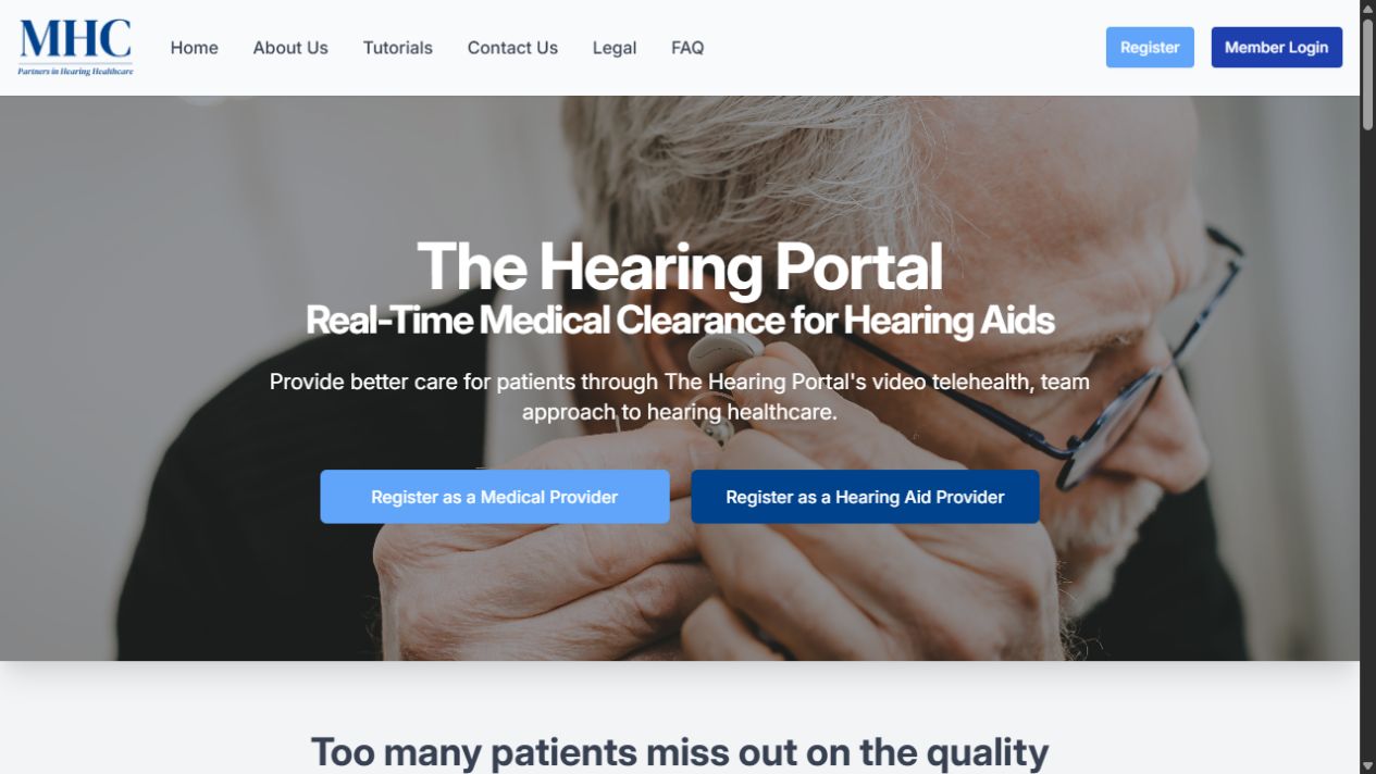 Sitio del Hearing Portal de Medical Hearing Consultants